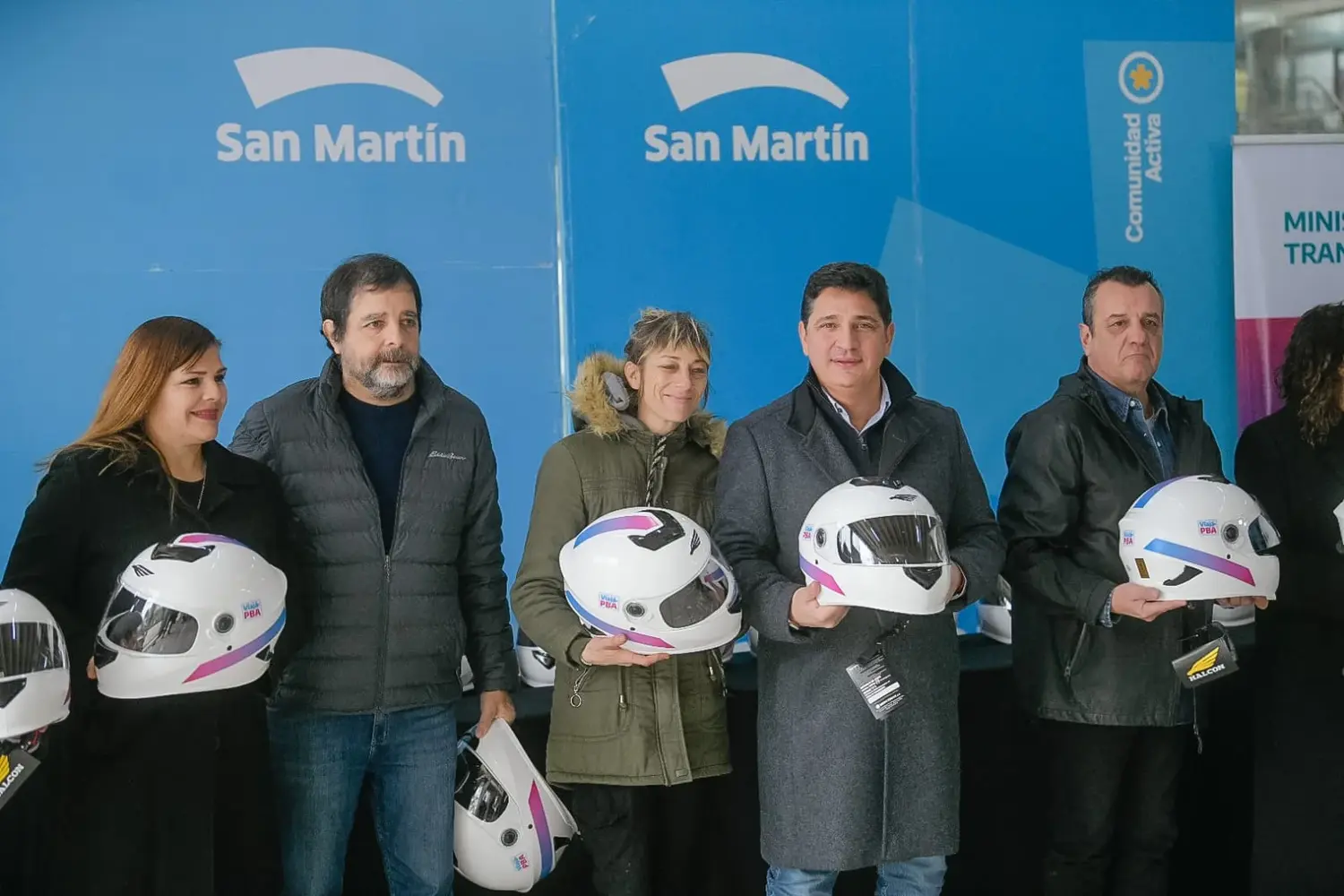 El Ministro Marinucci entregó cascos en San Martín