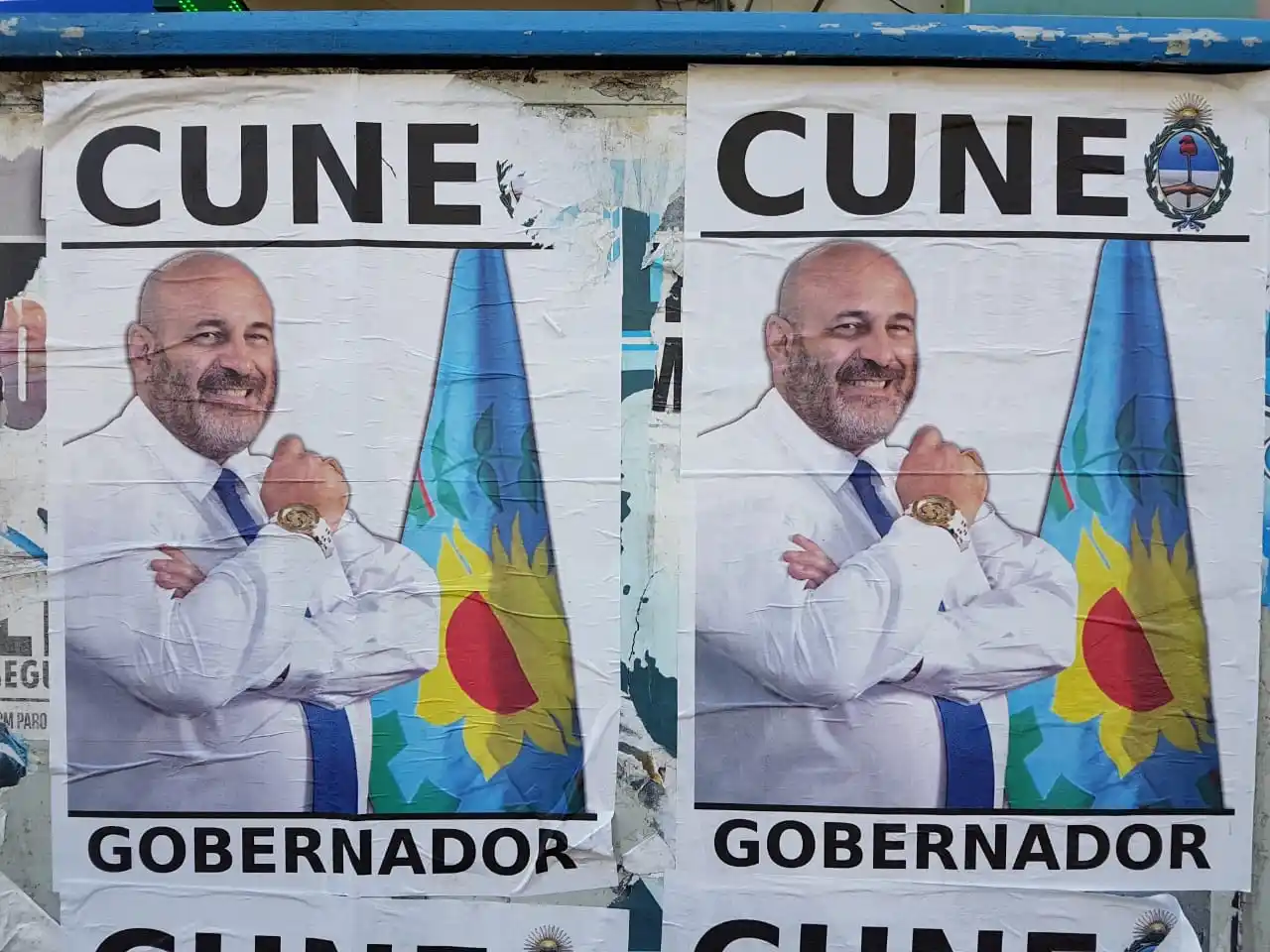Aparecieron los afiches de Santiago Cúneo como candidato a Gobernador de la Provincia