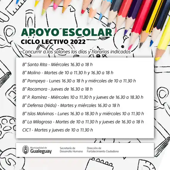 Continúan las clases de apoyo escolar