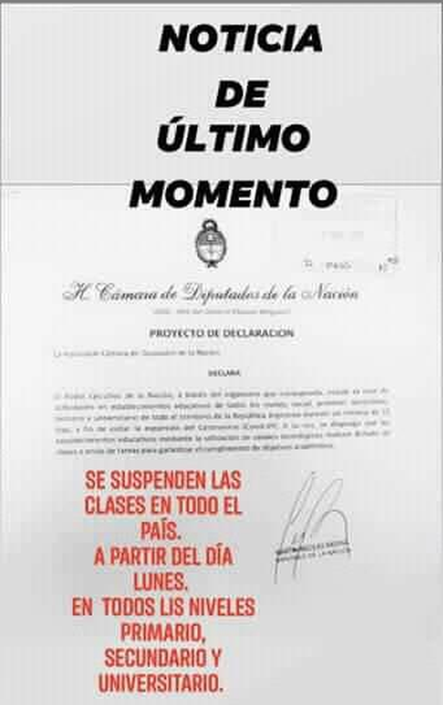 Suspensión de clases: circulan falsas noticias por las redes sociales