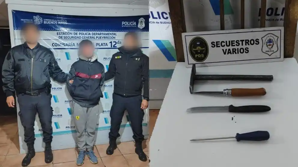 Entró a una casa, se metió en un taxi y terminó detenido por intento de hurto