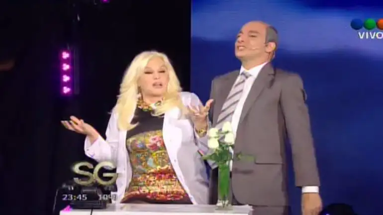 Martín Bossi, Susana y Carna recrearon un famoso sketch de Olmedo y Portales 