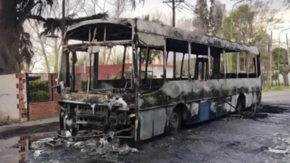 Por un desperfecto, un colectivo se prendió fuego y quedó carbonizado