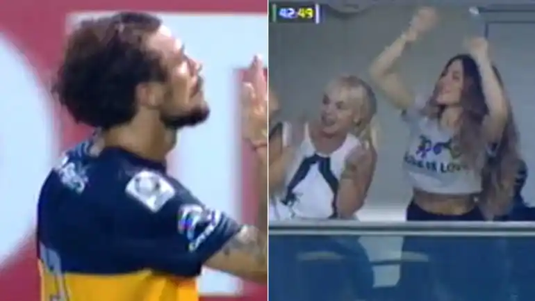 Daniel Osvaldo metió un gol y se lo dedicó a Jimena Barón