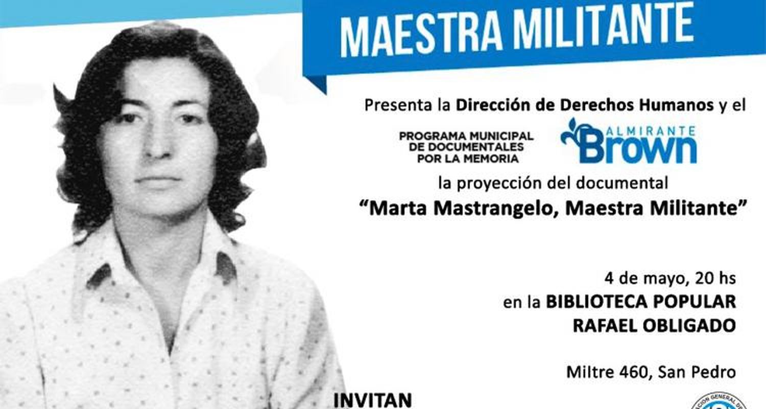 Presentan el documental “Marta Mastrángelo, maestra militante”