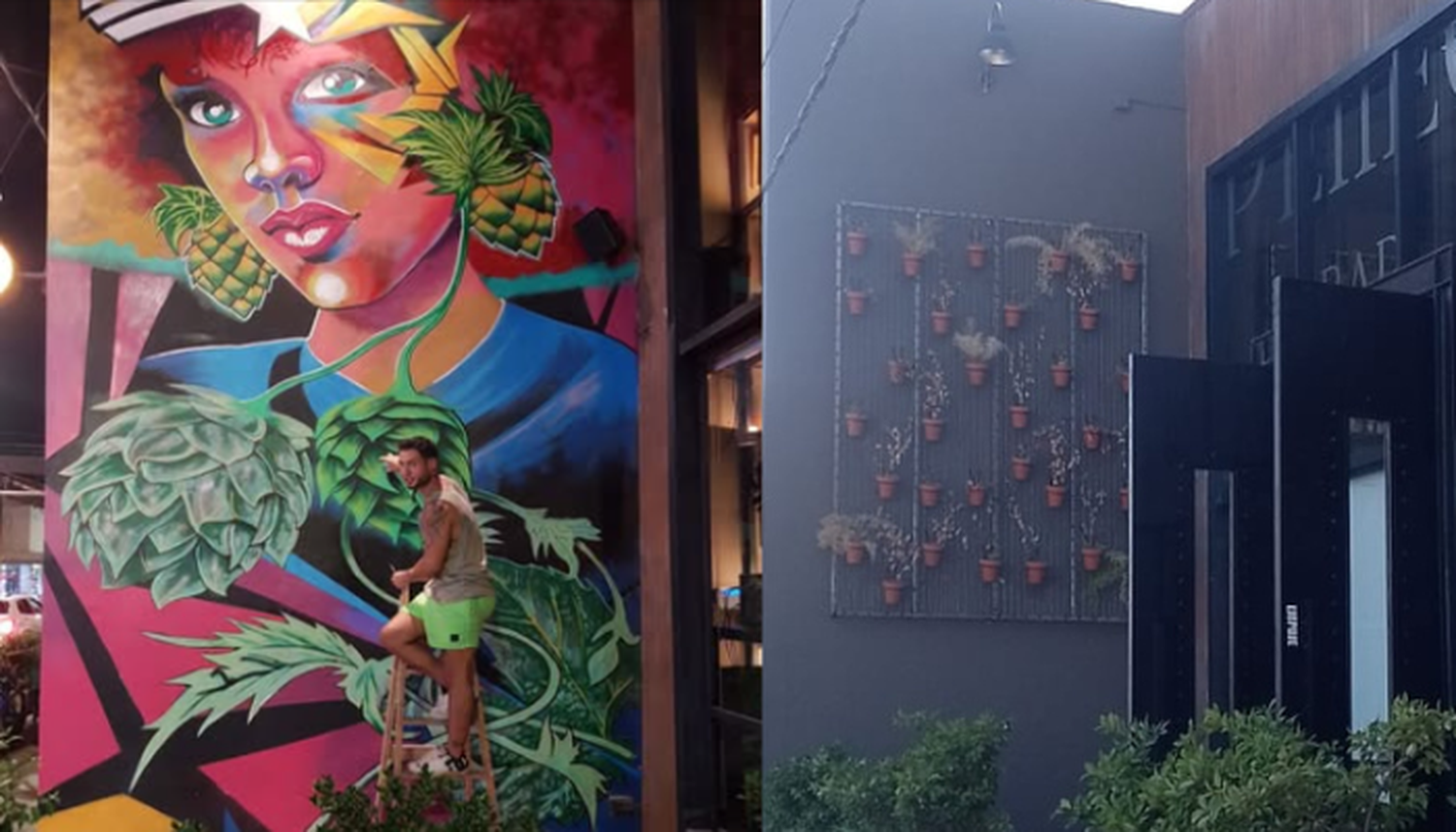 Un antes y un después: la queja por un bello mural que pasó a ser una pared gris en un bar de calle Pellegrini