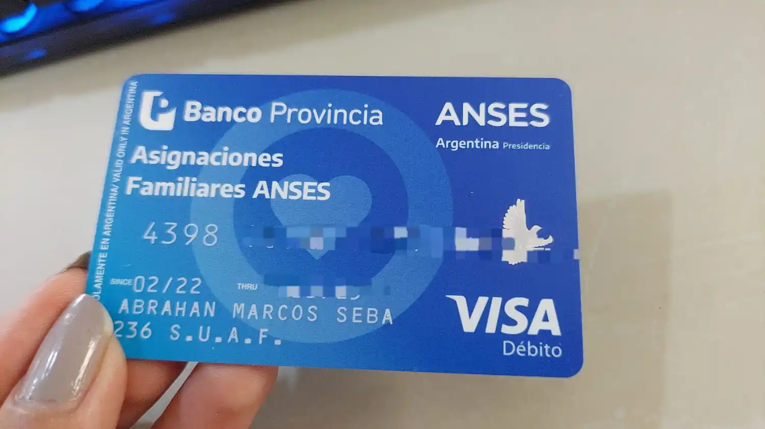 Encontraron la tarjeta de Abrahan Marcos Seba