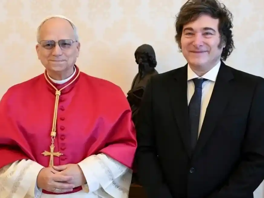 Javier Milei se reunió con el papa León XIV. Crédito: Vatican Media.