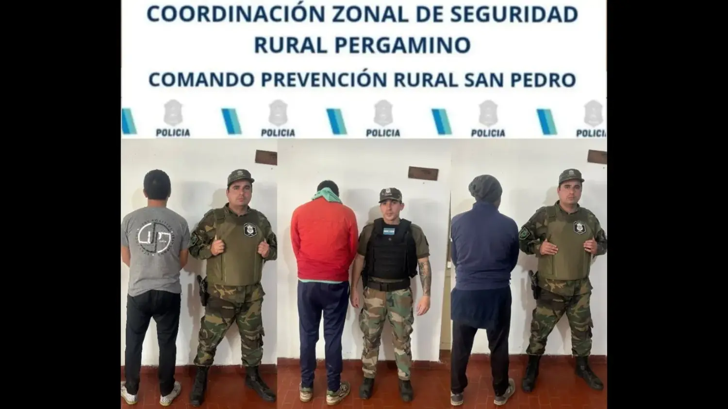 Loa cazadores fueron detenido por hallarse cazando en un campo privado y con perros galgos.