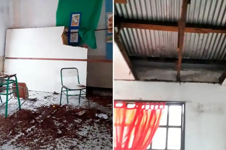 Se cayó el cielorraso sobre unos alumnos que estaban en una escuela entrerriana