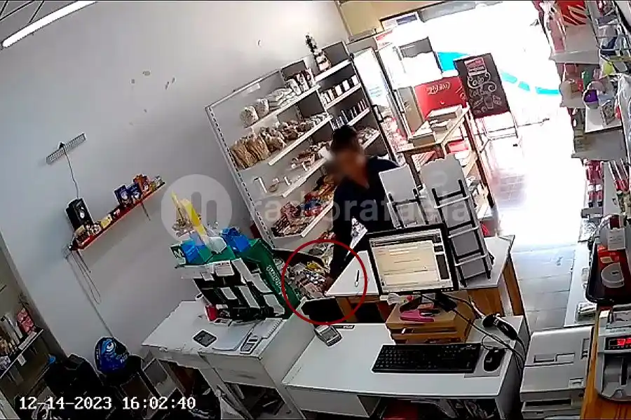 VIDEO | Frenó en un negocio a pedir un vaso de agua y en cuando se lo buscaban, le robó a la comerciante