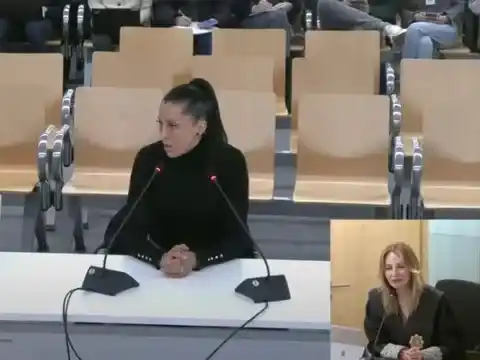 Jenni Hermoso declarando en el juicio contra Rubiales por acoso sexual. Foto: Perfil