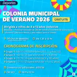Se abren las  inscripciones para la Colonia Municipal de Verano 2026