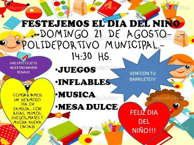 LA MUNICIPALIDAD DE GENERAL GALARZA INVITA  A FESTEJAR  EL DÍA DEL NIÑO