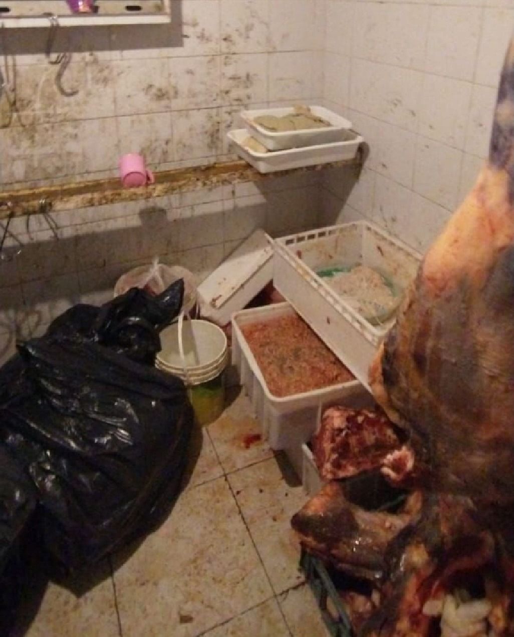 Parte de la carne decomisada en uno de los operativos.