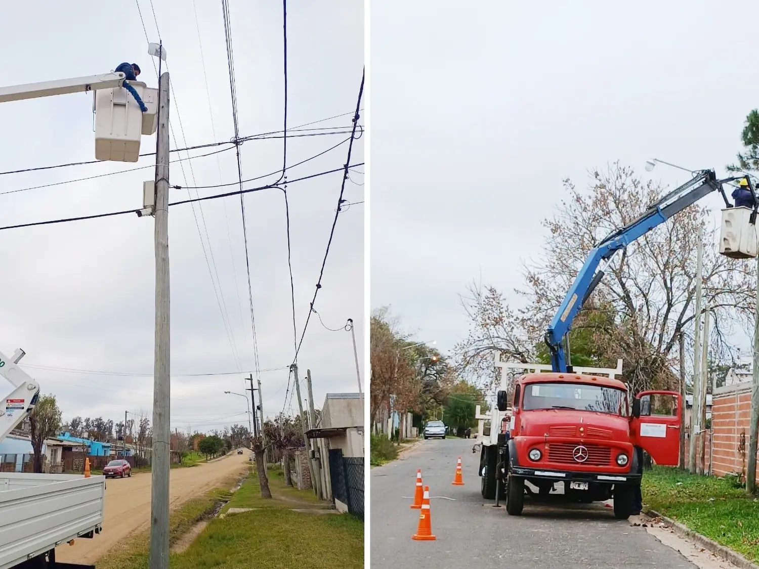 El municipio realizó trabajos de iluminación y mantenimiento en barrios de la zona sur