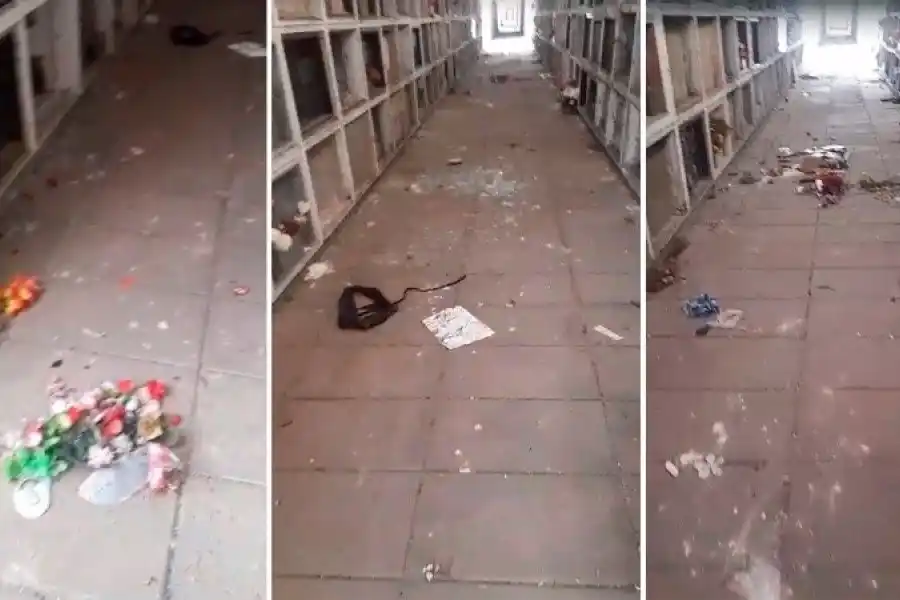 Fue a visitar la tumba de su abuelo y se encontró con importantes destrozos en el cementerio La Piedad de Rosario
