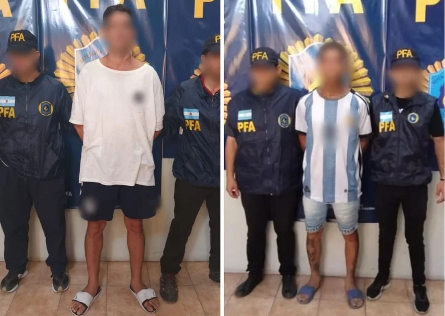 Dos de los tres delincuentes detenidos.