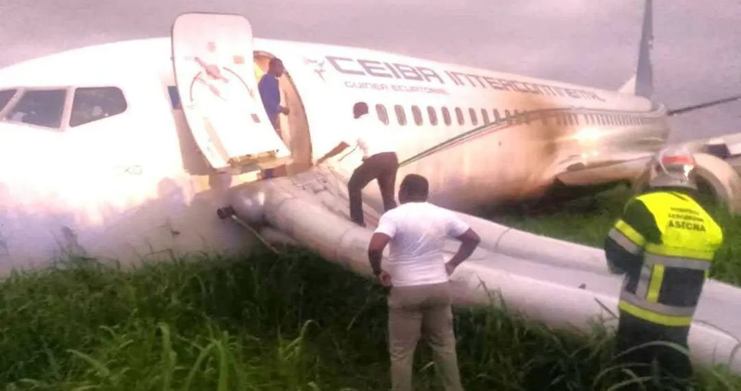 Aerolínea en la cuerda floja: CEIBA Intercontinental pierde su único avión operativo tras excursión de pista