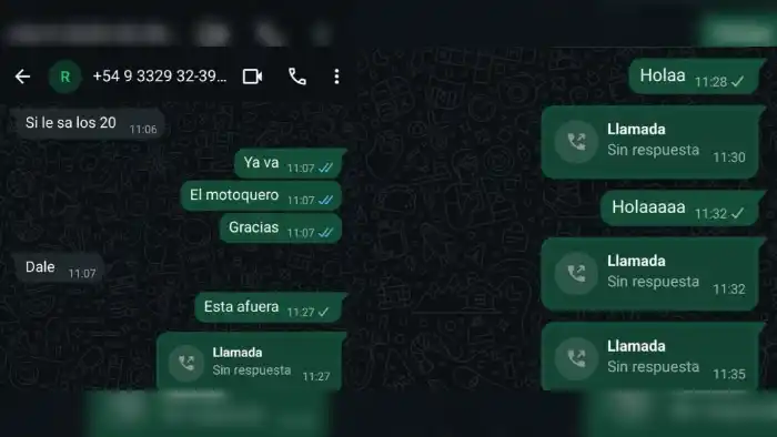 Las capturas de pantalla aportadas por los motoqueros muestran el engaño del que fueron victimar.