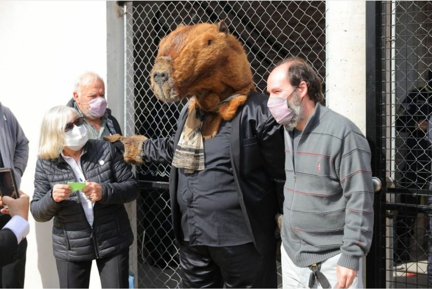Sólo en Argentina: Un ciudadano fue a votar vestido de carpincho en Tigre