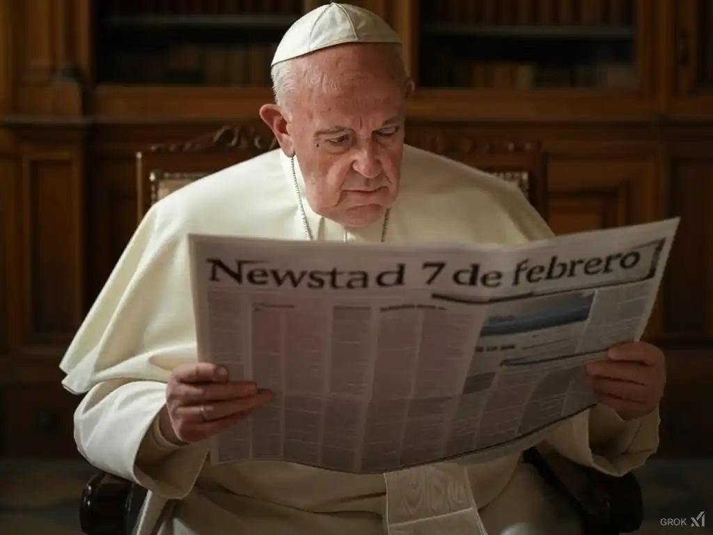 Santoral. Francisco, leyendo el Santoral del 7 de febrero.