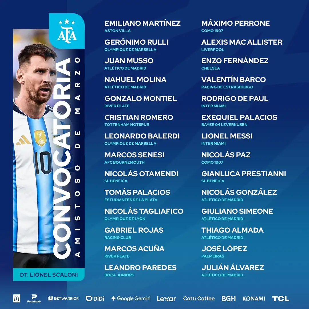 La ista de Scaloni para el amistoso ante Guatemala
