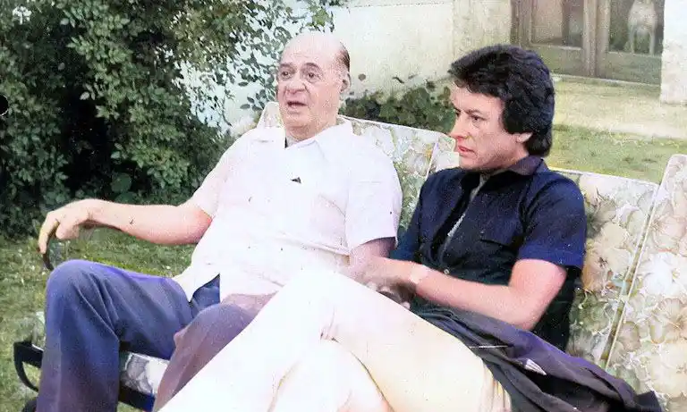 En Necochea. Luis Sandrini y Palito Ortega