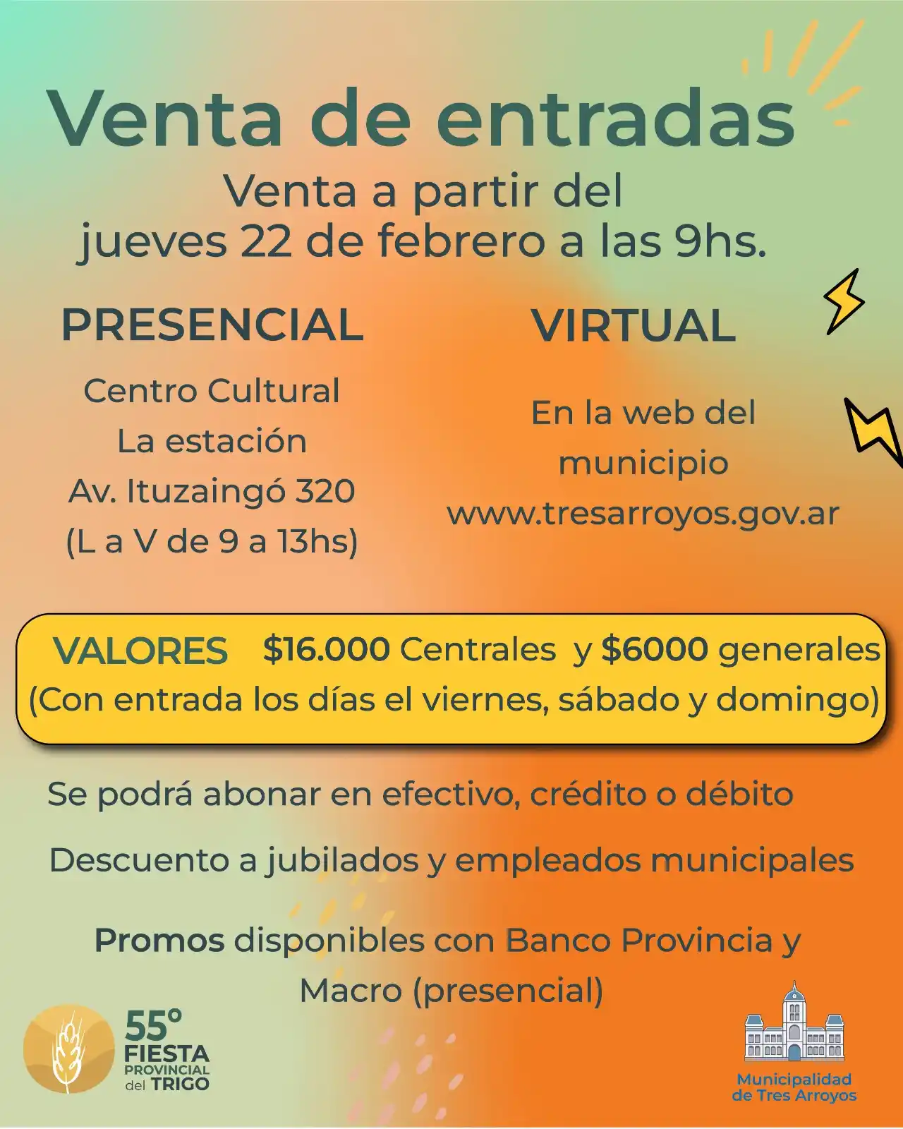 Siguen a la venta las entradas de la Fiesta del Trigo