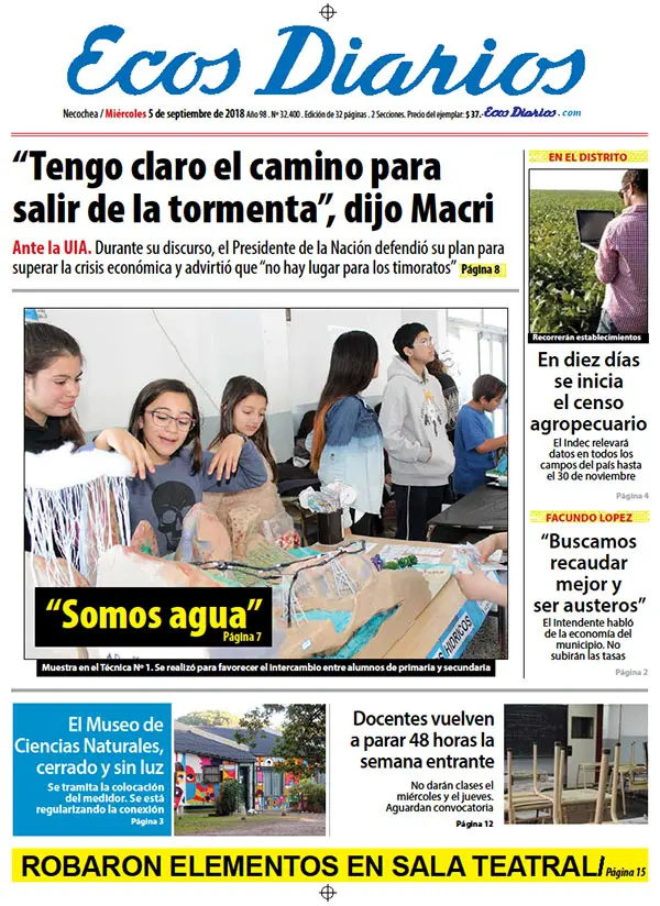 Tapa del 5 de septiembre de 2018