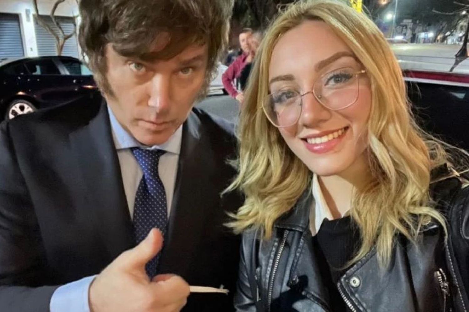 Eugenia Rolón junto a Javier Milei