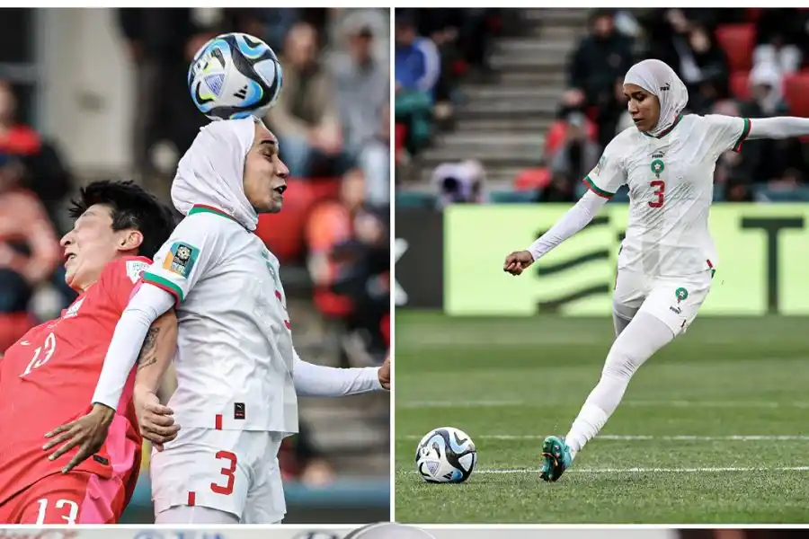 Benzina , la primera futbolista en usar hiyab en un Mundial