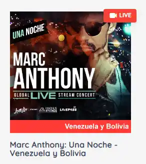 Ya está disponible para el público venezolano. Foto página de Marc Anthony