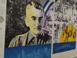 El primer mural dentro del nuevo hábitat del IPAT, un homenaje a Héctor Germán Oesterheld.