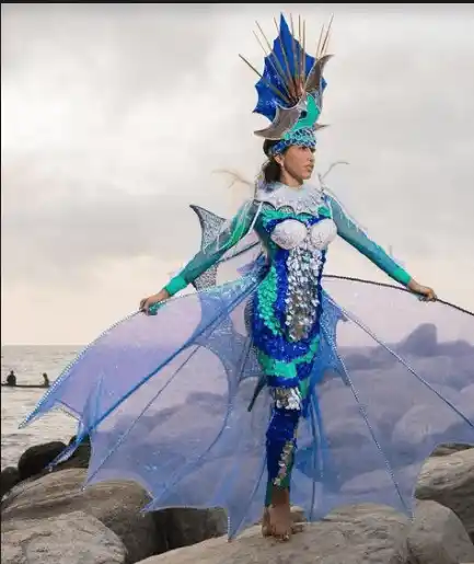 El traje típico que lució María Salas y quedó en el Top 3. Foto suministrada