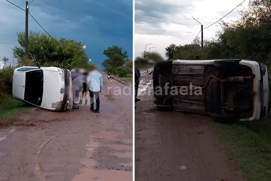 Saliendo de Rafaela, perdió el control y terminó con el auto de costado