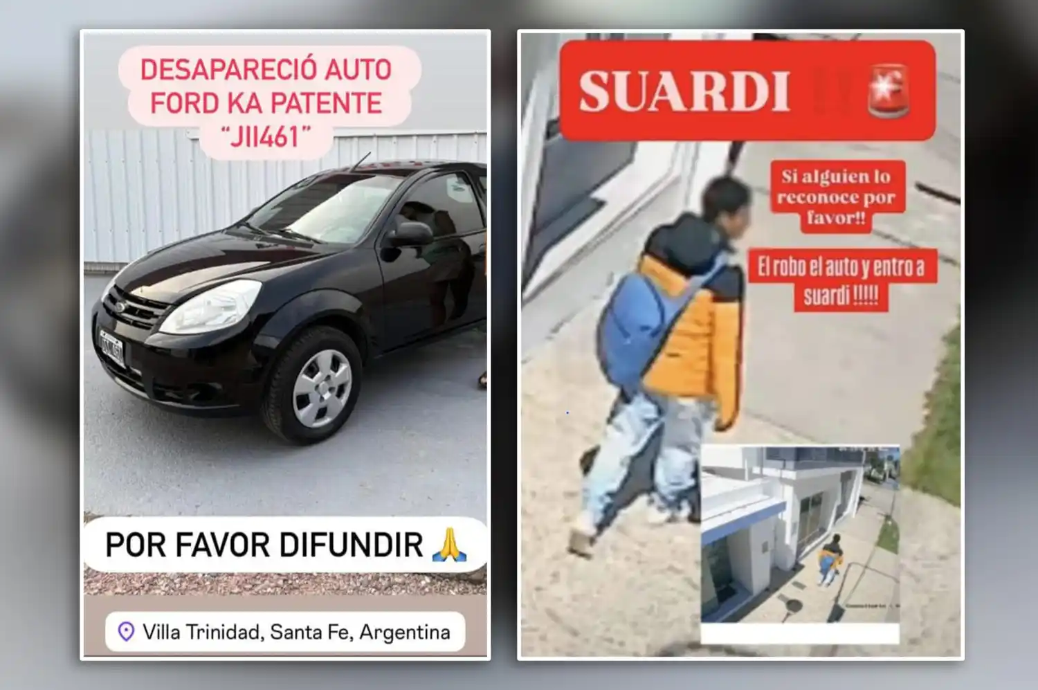 Robaron un auto en la región y denuncian que fue visto camino a Rafaela: el pedido de ayuda para encontrarlo