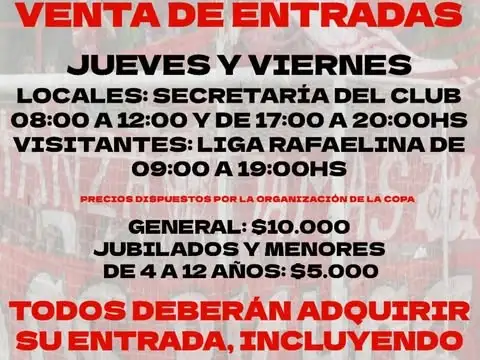 ENTRADAS  COPA SF  FERRO UNION SF