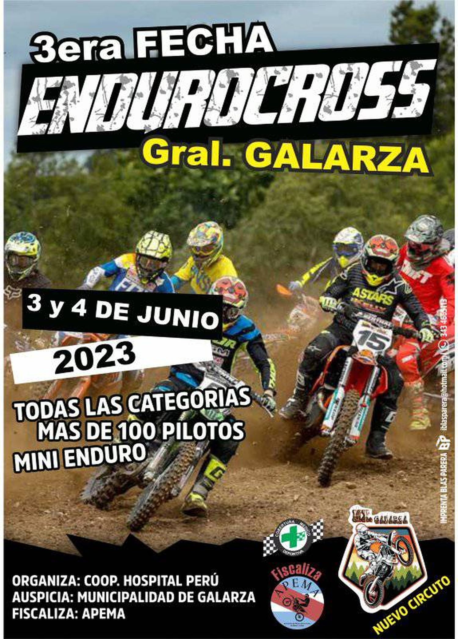 Ante una gran expectativa, Galarza será el escenario de una nueva fecha puntuable del EnduroCross. Se espera la presencia de pilotos de distintos puntos de la provincia yh fuera de ella.