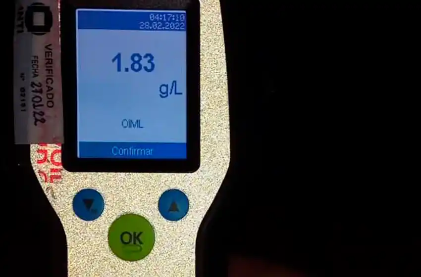 Borracho, se despistó en la ruta y terminó "a las piñas" con personal de tránsito