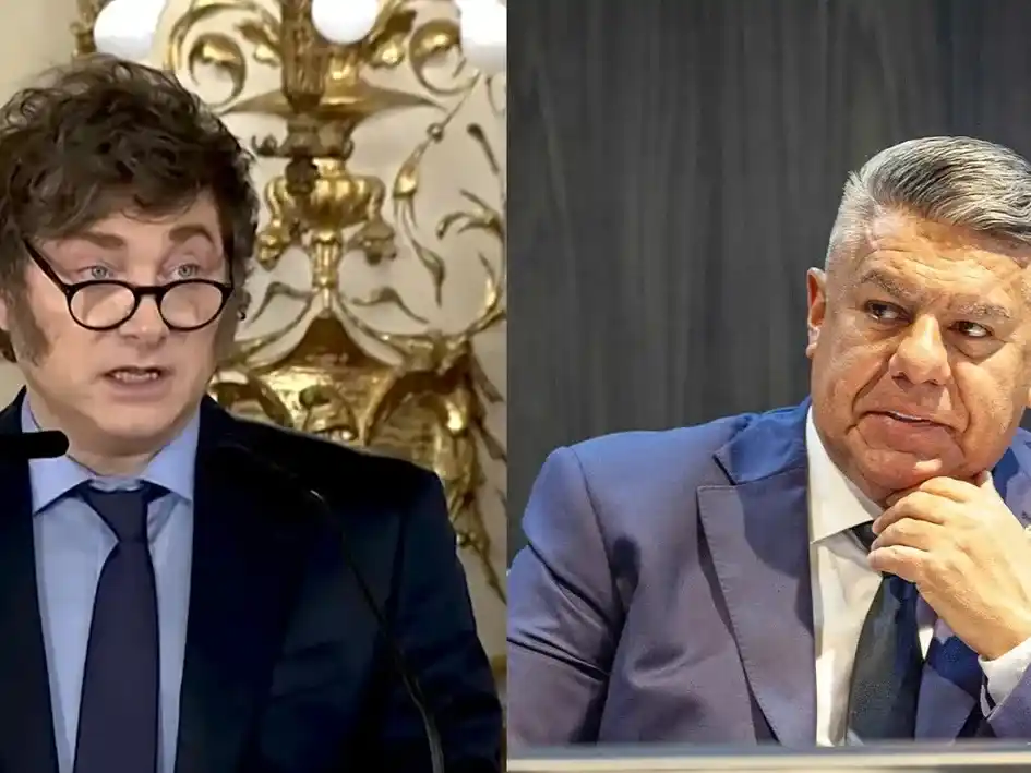 Presidente Javier Milei. Claudio “Chiqui” Tapia, titular de la AFA.