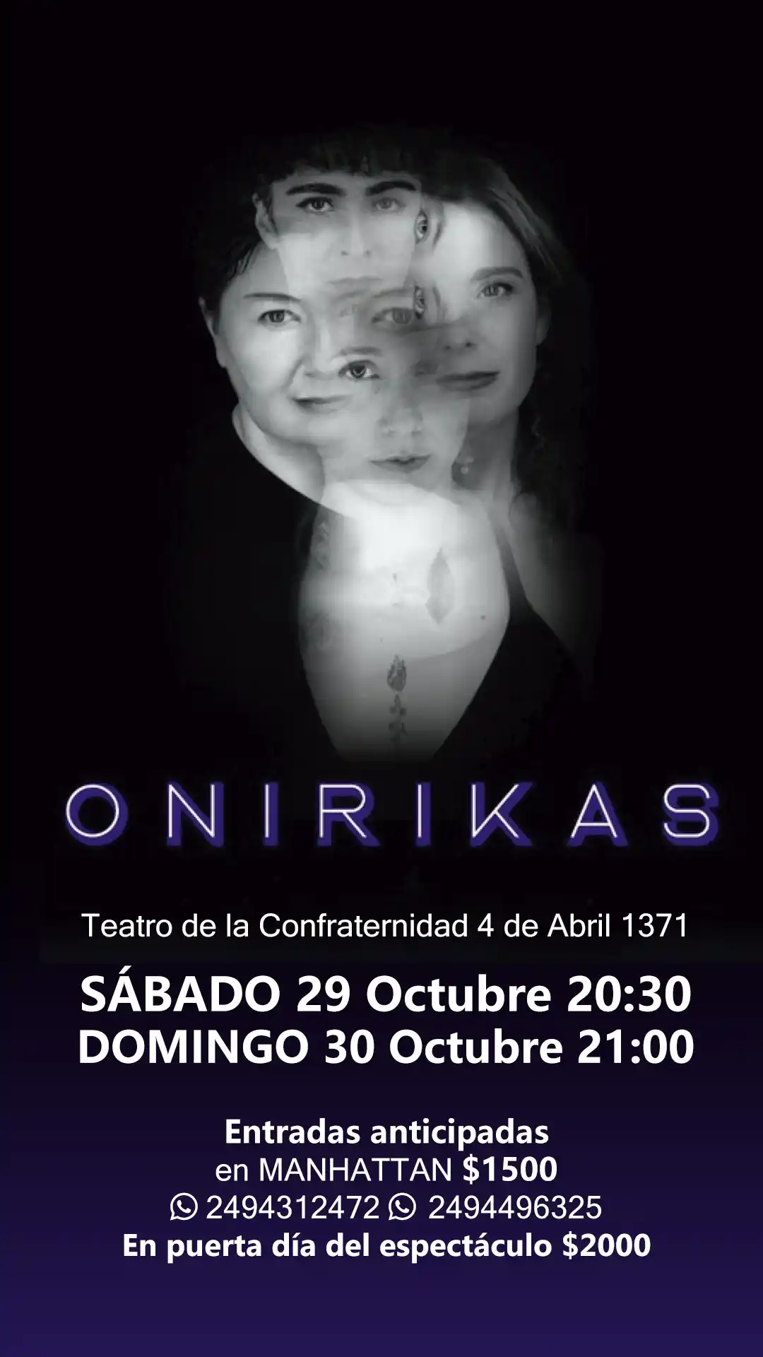 Onirikas, en el teatro La Confraternidad