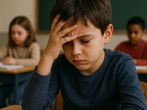 Los niños con ansiedad olvidan rápidamente los contenidos enseñados y evitan tareas nuevas. (Imagen generada con IA)