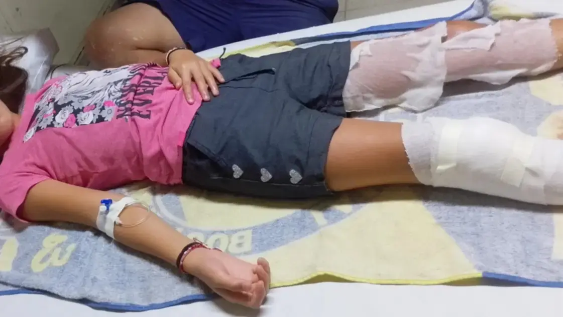 La niña de 11 años fue la más afectada y debió ser trasladada a la guardia del Hospital.