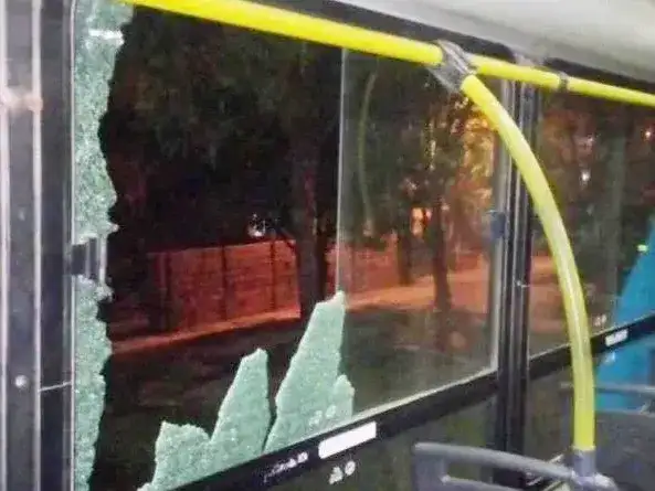 Una mujer, se negó a pagar el boleto, escupió
al chofer y rompió un vidrio a martillazos