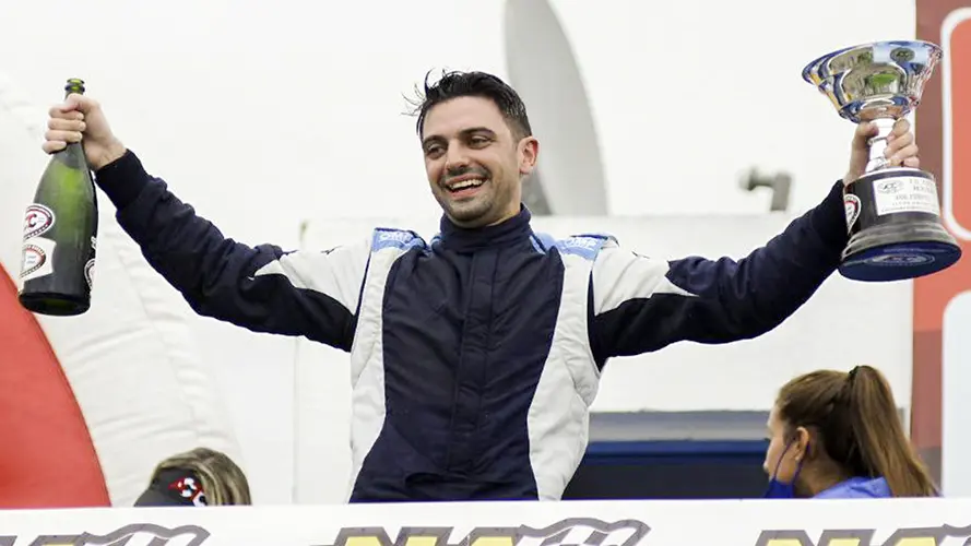 Podio de Franco Boncuero, en el TC Pista Mouras