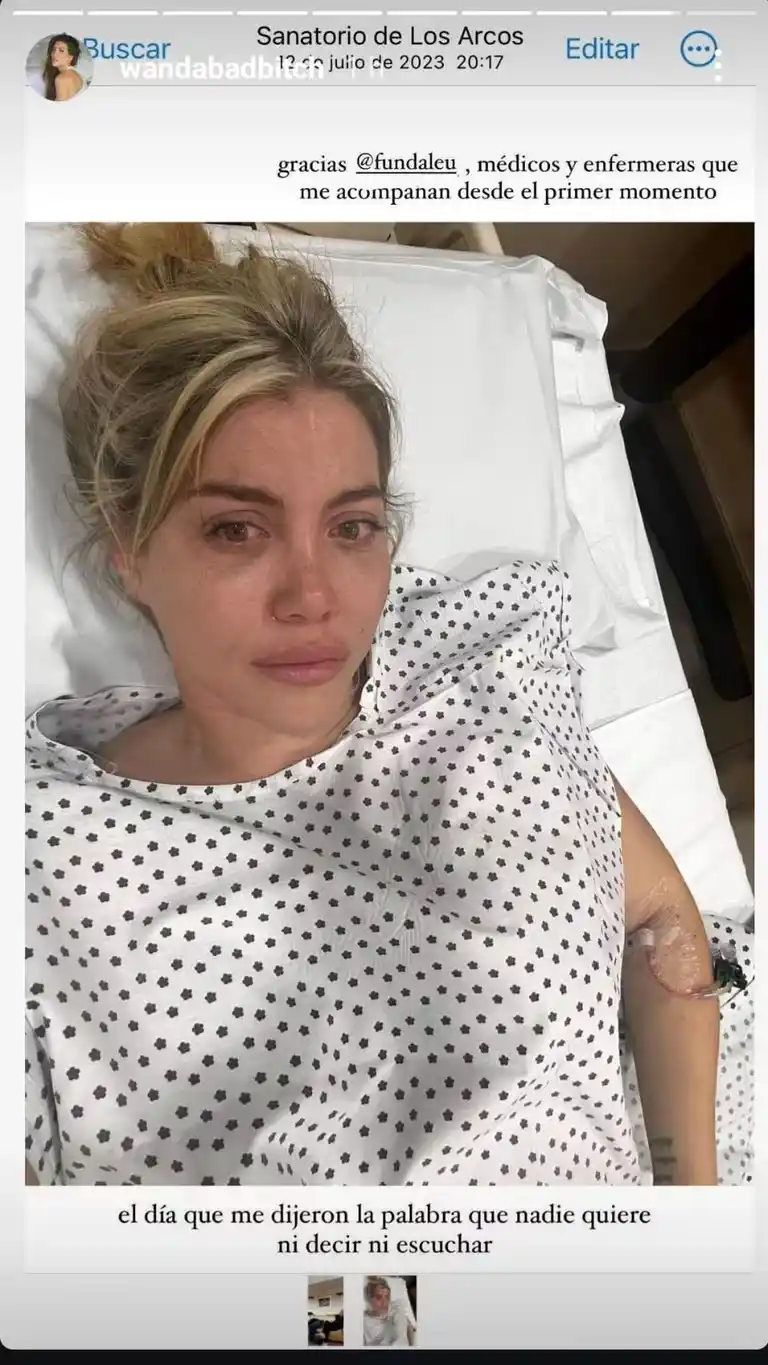 Wanda Nara mostró por primera vez las fotos de cuando le diagnosticaron leucemia: “El día que me dijeron esa palabra”