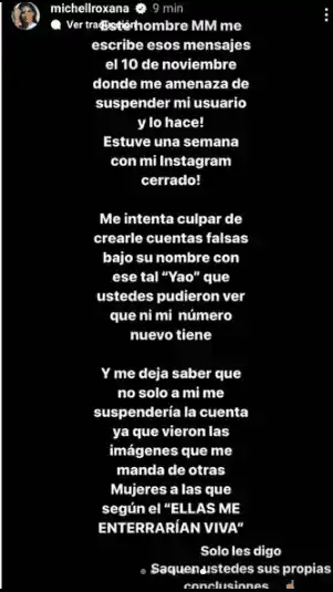 Michelle Castellanos respondió a las acusaciones de Gaby Espino. Foto Instagram
