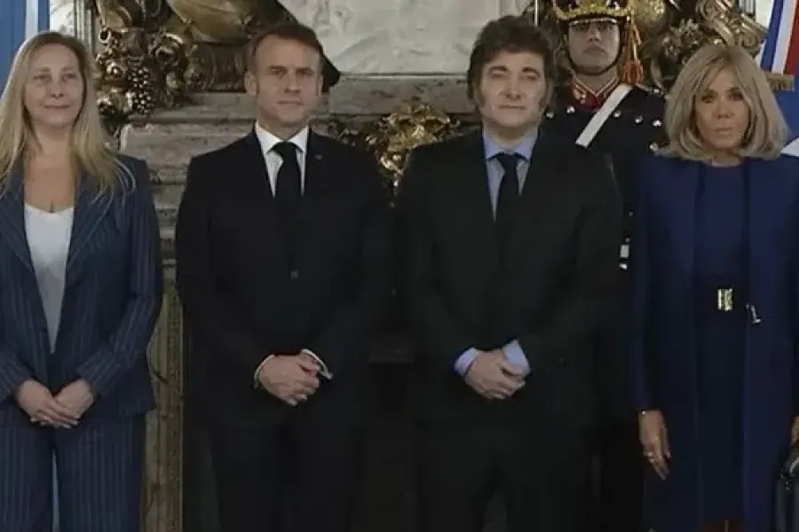 Javier Milei y Emmanuel Macron reunidos en la Casa Rosada antes del G20 en Brasil