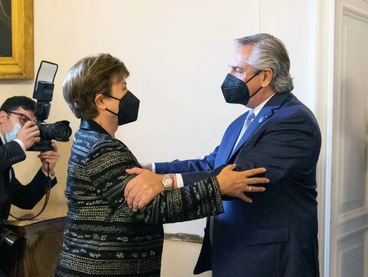 Kristalina Georgieva y Alberto Fernández.